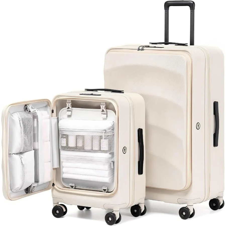 Expandable Hard Shell Luggage Set - مجموعة حقائب سفر قابلة للتوسيع بفتحة