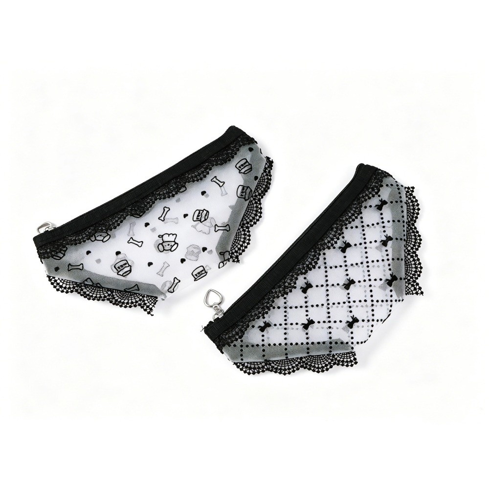 Cosmetic Bags - حقيبة تخزين أنيقة من الدانتيل والشبك