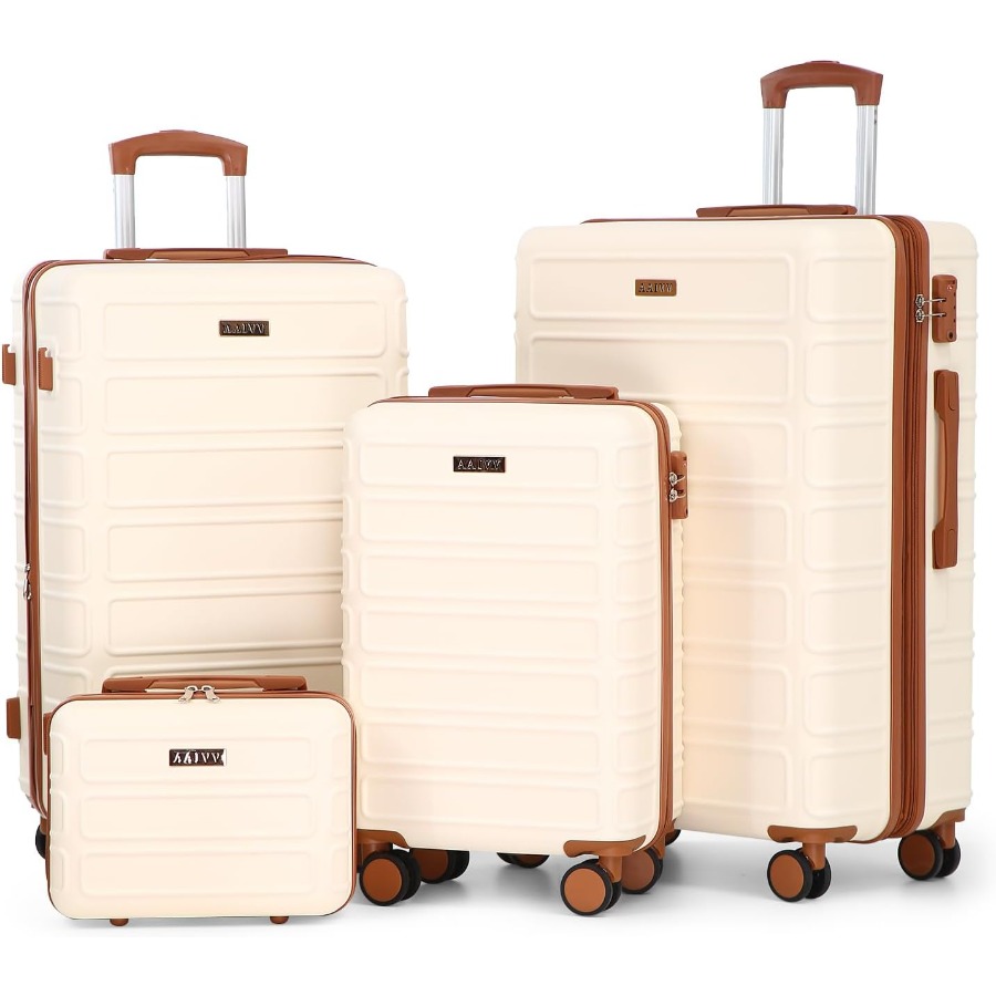 مجموعة حقائب سفر مكونة من 4 قط - مراجعة Expandable Hard Shell Luggage Set وسعره