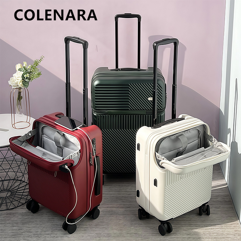 حقيبة سفر كولينارا قابلة للشحن - مراجعة Front Opening Laptop Luggage 24 Inch وسعره
