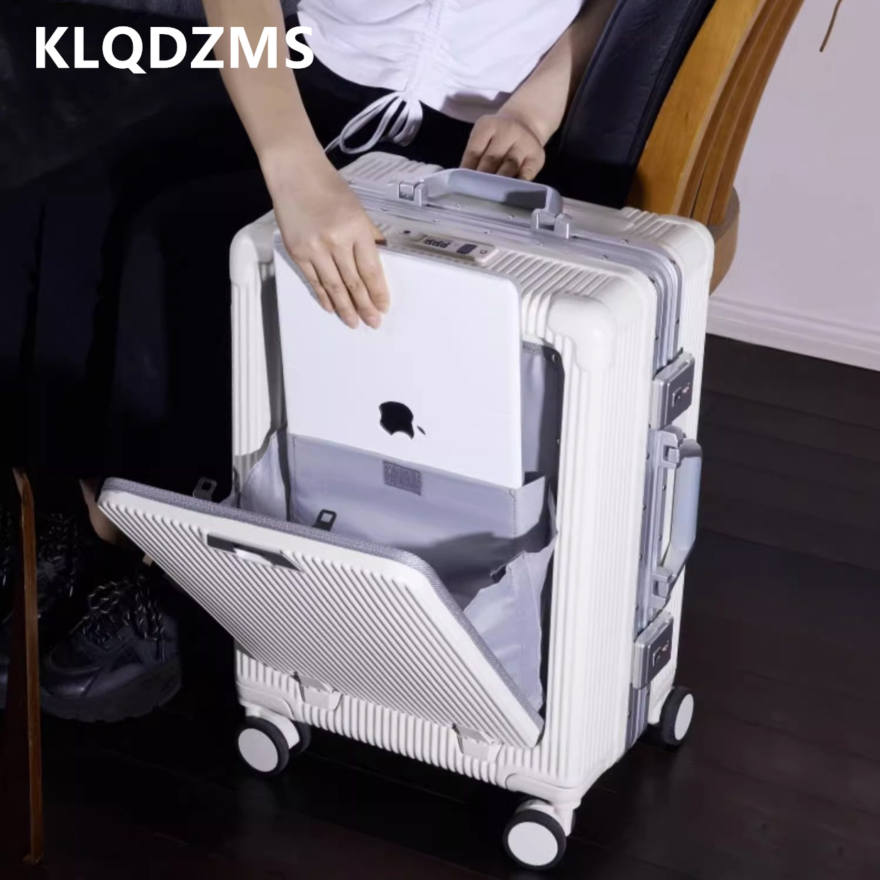 حقيبة سفر KLQDZMS مقاس 20 و24  - مراجعة Front Opening Laptop Luggage 24 Inch وسعره