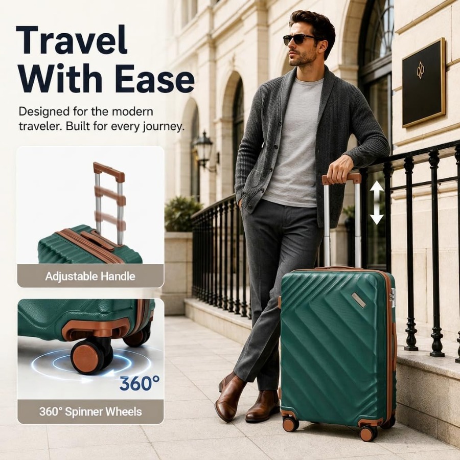 طقم حقائب سفر قابلة للتوسيع مك - مراجعة Expandable Hard Shell Luggage Set وسعره