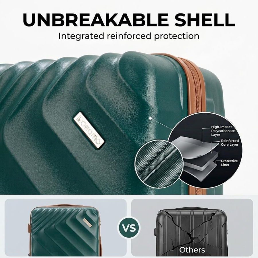 طقم حقائب سفر قابلة للتوسيع مك - مراجعة Expandable Hard Shell Luggage Set وسعره
