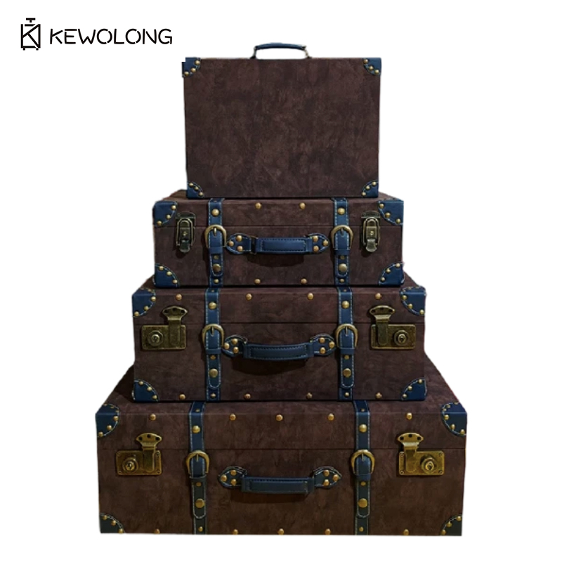 صندوق تخزين جلدي عتيق، صندوق خ - مراجعة Retro Vintage Trunk Suitcase وسعره