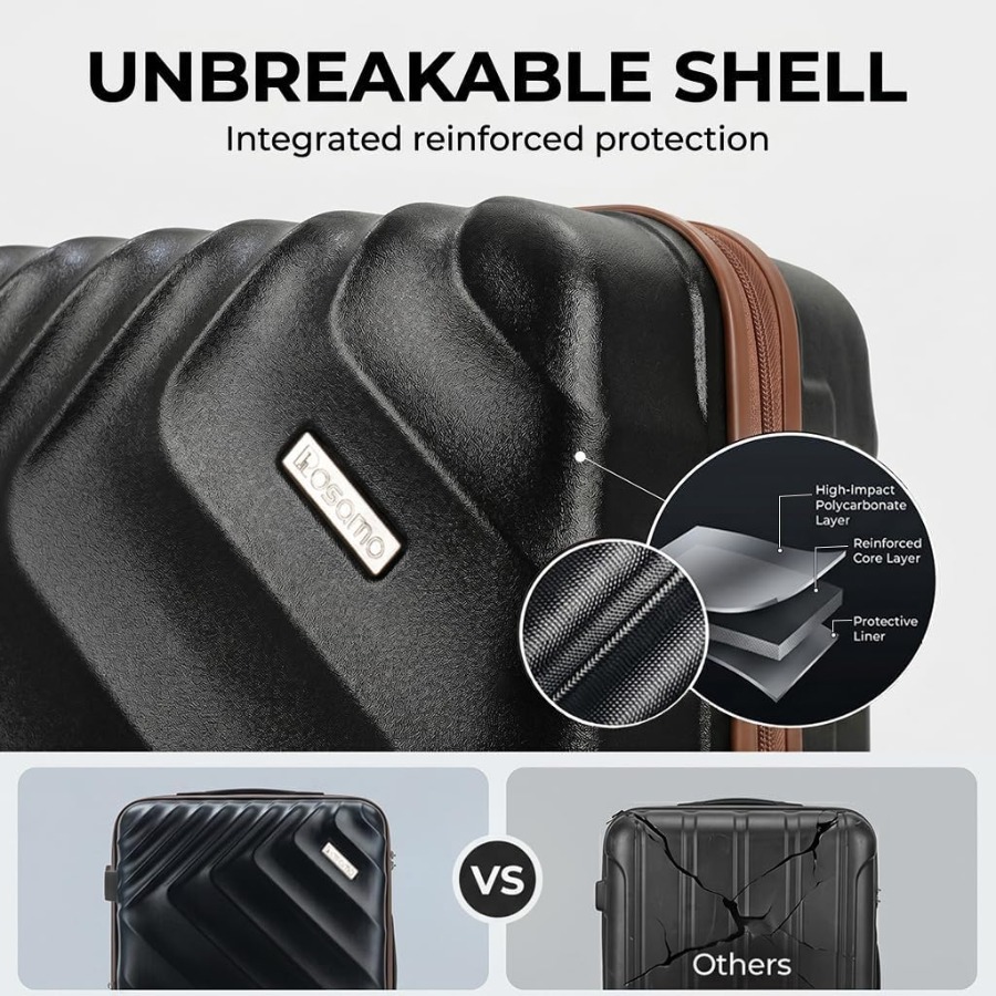 طقم حقائب سفر صلبة قابلة للتوس - مراجعة Expandable Hard Shell Luggage Set وسعره